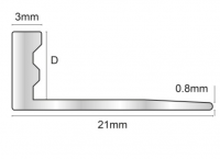 Genesis 8mm Black Aluminium Straight Edge Tile Trim 2.5m