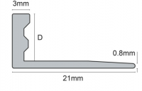 Abacus 12mm Flexible Silver Tile Trim - 2.5m 