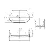 1700 x 800mm Auburn Freestanding Bath - Rubberduck Bathrooms 