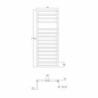 Abacus Metro Bathroom Towel Rail - 1655 x 500mm - Matt Black