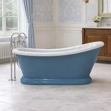 Bayswater Boat 1690 x 740mm Stiffkey Blue Slipper Freestanding Bath