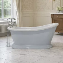 Bayswater Boat 1690 x 740mm Plummett Grey Slipper Freestanding Bath