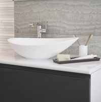 Ex-display  - Elemi 564x323mm 0TH Resin Washbowl - White - Counter Top Basin - Bathrooms To Love