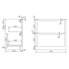 Abacus S3 Concepts Wall Hung Vanity Unit 550mm - Matt Sage Green