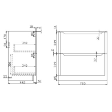 Scudo Ella 800 Sage Green Wall Hung Vanity Unit