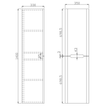 Brace 350mm White Gloss Floor Standing 2 Door Tall Unit