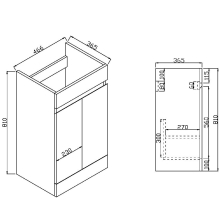 Abacot 500mm Mirrored Unit - White Gloss