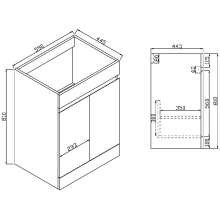 Scudo Empire 500 Gloss White Square Vanity Unit