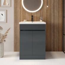 Halite 600mm White Waterproof Vanity Unit with Basin