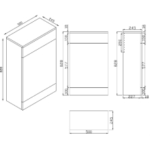 Watervale 500mm WC Unit - White Gloss