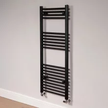 DQ Essential 1200 x 500mm Matt Black Towel Radiator