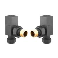 DQ Essential Manual Square Angled Anthracite Radiator Valves