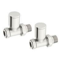 DQ Essential Manual Straight Brushed Nickel Radiator Valves