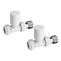 DQ Essential Manual Straight White Radiator Valves