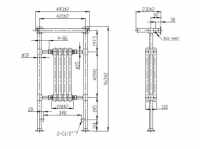 Burlington Vincent Traditional Bathroom Radiator 642 x 235 x 950mm 