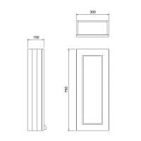 Burlington Grey 3 Door Curved Vanity Unit - Minerva Worktop - 100cm Right Hand