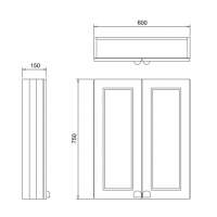 Burlington 60cm Grey Double Door Mirror Cabinet
