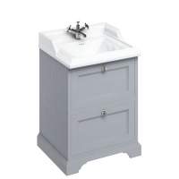 Burlington 65cm Grey 2 Drawer Vanity Unit With Optional Basin
