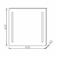 Abacus 500 x 600mm - Pure LED Bathroom Mirror