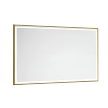Abacus Line 1200 x 600 Brushed Brass Framed LED Mirror