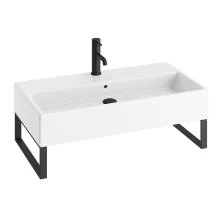 Abacus Concept Pure Basin 800 x 420mm 1 Tap Hole With Matt Black Towel Hangers