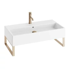 Abacus Concept Pure Basin 800 x 420mm 1 Tap Hole With Brushed Brass Towel Hangers