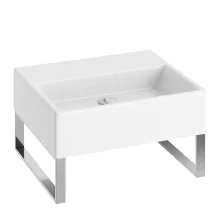 Abacus Concept Pure Basin 500 x 420mm 0 Tap Hole With Brushed Towel Hangers