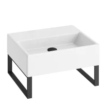 Abacus Concept Pure Basin 500 x 420mm 0 Tap Hole With Matt Black Towel Hangers