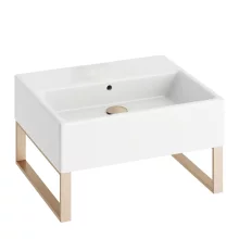 Abacus Concept Pure Basin 500 x 420mm 0 Tap Hole With Brushed Brass Towel Hangers