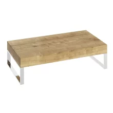 Abacus Concept Cloud 800mm Shelf, Halifax Oak With Brushed Stainless Steel Towel Hangers