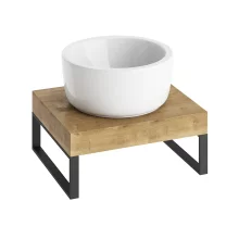 Abacus Concept Cloud 500mm Shelf, Halifax Oak With Matt Black Towel Hangers