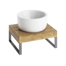Abacus Concept Cloud 500mm Shelf, Halifax Oak With Matt Anthracite Towel Hangers