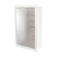 White Trio Recessed Cabinet with Mirror and Shelves by Abacus Direct