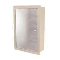 Beige Trio Recessed Mirror Cabinet and Shelves - Abacus Direct