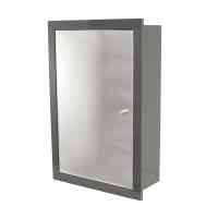 Anthracite Trio Recessed Cabinet with Mirror and Shelves 