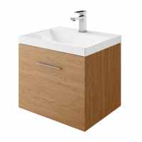Walnut - 600mm - Pure F Under Basin Bathroom Vanity Unit and Basin - Abacus