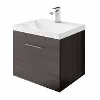 Wenge - 600mm - Pure F Under Basin Bathroom Vanity Unit and Basin - Abacus