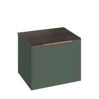 Shetland 615mm Floor Standing 2 Door Basin Unit & Basin - Matt Olive Green