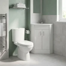 Lancia Lili Gloss White 900 L Shape Vanity Basin & WC Unit Set