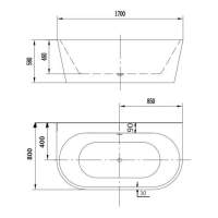 1700 x 750mm Queen Freestanding Bath - Rubberduck Bathrooms 