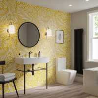 Deco Tile White / Mustard - Showerwall Acrylic