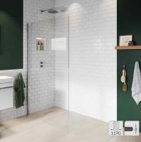 Abacus 8mm Wetroom Shower Screen Glass 1190mm