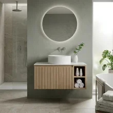 Flauto-Country-Oak-800mm-Offset-Wall-Hung-Vanity-Unit-Countertop-Lifestyle.webp