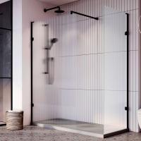 Roman Black Square Wetroom Glass Ceiling Support Bar For 6, 8 & 10mm Glass