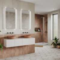 HIB Fold LED Bathroom Mirror 800 x 600mm