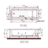 Fonte 1800 x 800mm Combi System Whirlpool Bath by Jaquar