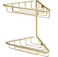 Forest 2-Tier Corner Shower Storage - Brushed Brass