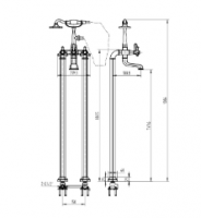 Abacus Plan Freestanding Bath Shower Mixer Tap - Brushed Nickel
