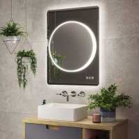 HIB Solstice 60 Brushed Brass Illuminated LED Bathroom Mirror