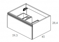 Rouen 800mm Grey Marble Wall Hung Basin Shelf